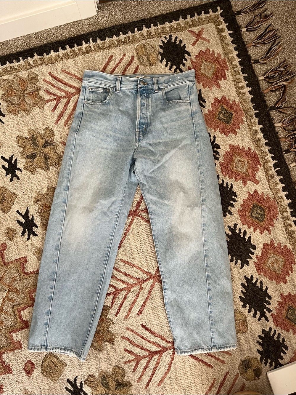Madewell pierced barrel leg jean 27 light blue